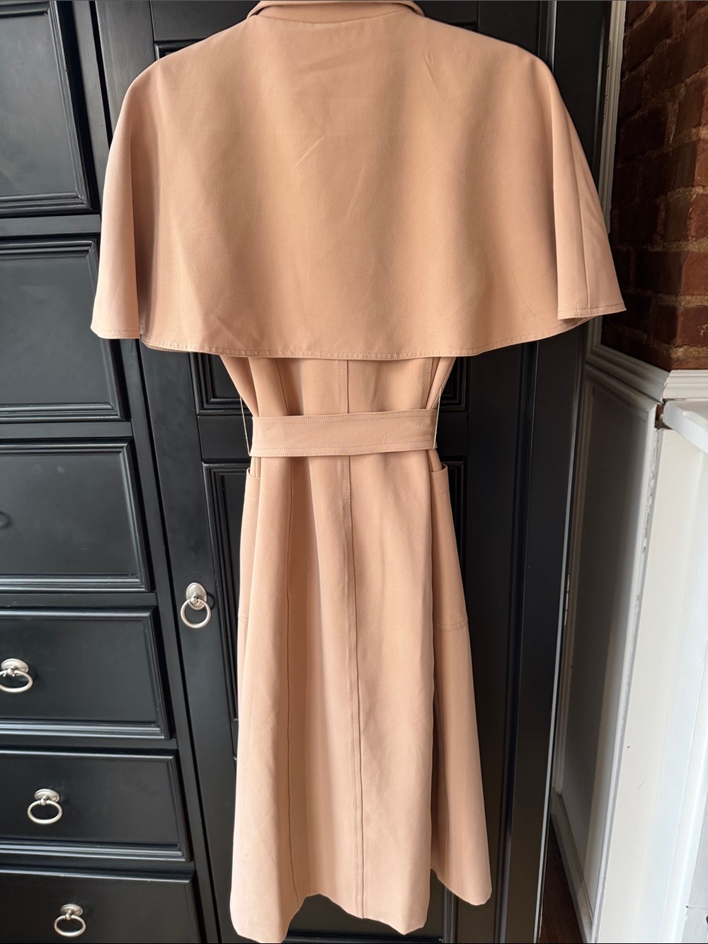 Gracia Blush Belted Cape-Sleeve Trench Coat - Picture 2 of 3